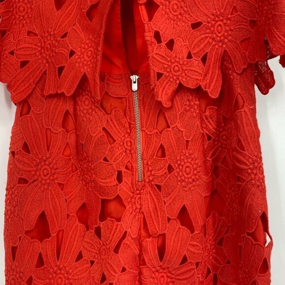 Saylor x Free People Erin Red Lace Strapless Knee Length Pretty  Dress Coral Red - Picture 10 of 15